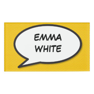 Personalisierte Pop-Art-Comicbuch-Sprechblase Namenschild