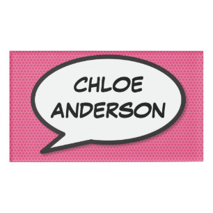 Personalisierte Pop-Art-Comicbuch-Sprechblase Namenschild