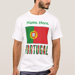 Personalisierte Portugal-Flagge-Erbe Herren- T-Shirt
