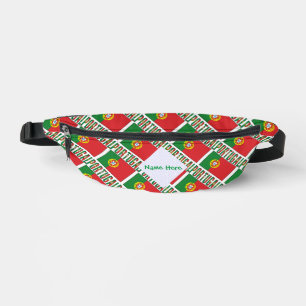 Personalisierte Portugal-Flagge gekachelt  Bauchtasche