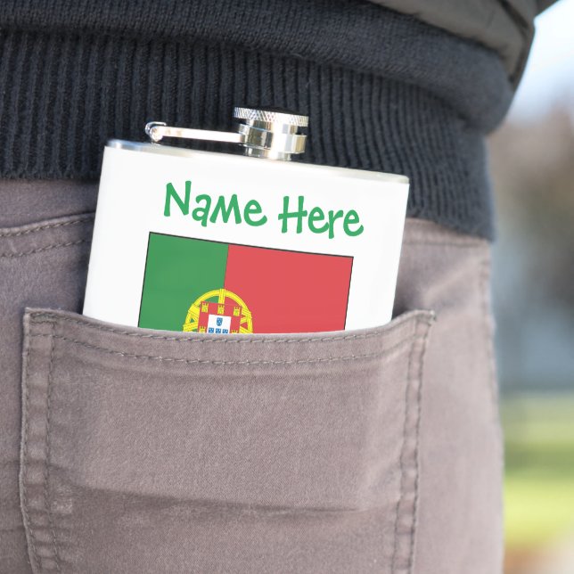 Personalisierte Portugal-Flagge-Herkunft Flachmann (Beispiel)