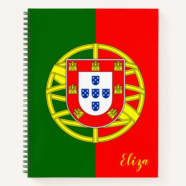 Personalisierte portugiesische Flagge Notizbuch (Vorderseite)