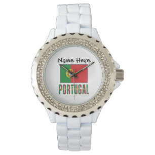 Personalisierte portugiesische Flagge Portugals  Armbanduhr