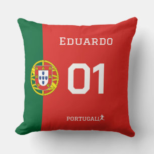 Personalisierte portugiesische Fußball-Fan-Ausrüst Kissen