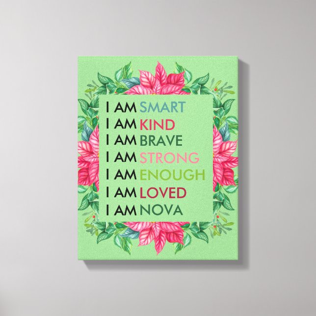 Personalisierte positive Bejahungen für Kinder Leinwanddruck (Vorderseite)