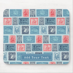 Personalisierte postalische Briefmarke Blaues Vint Mousepad