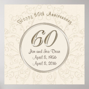 Personalisierte Poster zum 60. Hochzeitstag