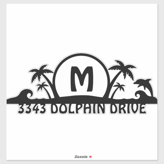 Personalisierte Postfachadresse am Strand Aufkleber (Blatt)