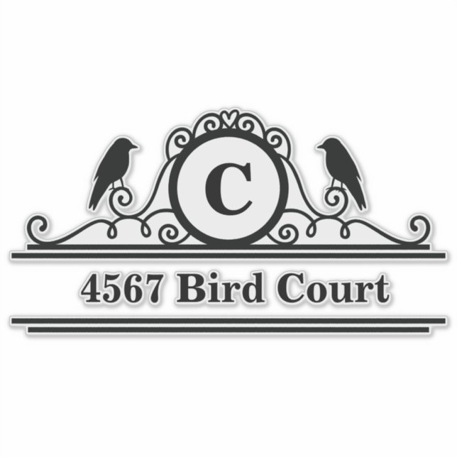 Personalisierte Postfachadresse für Vögel Aufkleber (Vorderseite)