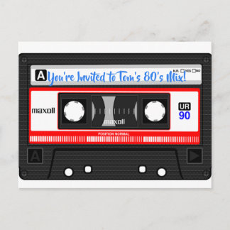 personalisierte Postkarte des Mix Tape 80