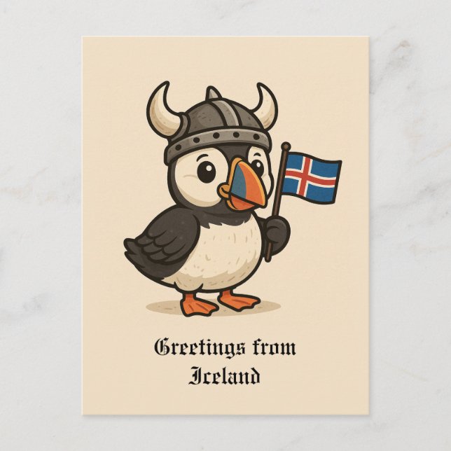 Personalisierte Postkarte - Island puffin (Vorderseite)