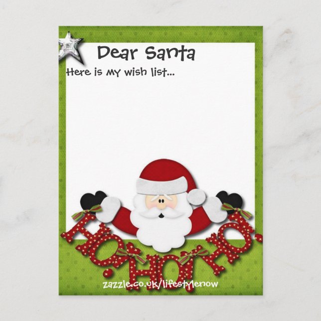 Personalisierte Postkarte - Liste grün wünschen (Vorderseite)