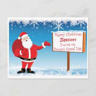 Personalisierte Postkarte vom Santa