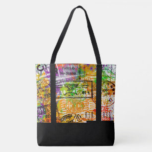 Personalisierte Poststempel-Collage-Tasche
