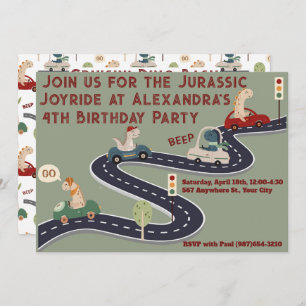 Personalisierte prähistorische Dinosaurier Einladung