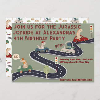 Personalisierte prähistorische Dinosaurier Einladung