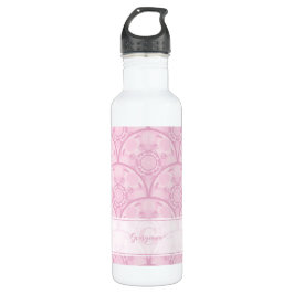 Personalisierte Preppy in Pink Mandala Art Deco Edelstahlflasche