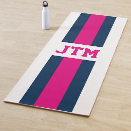 Personalisierte Preppy Yoga Mat Monogramm Streifen Yogamatte