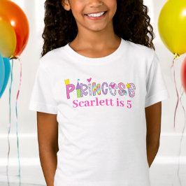 Personalisierte Princess Alphabet Geburtstag T-Shirt