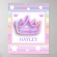 Personalisierte Princess Crown Wall Poster