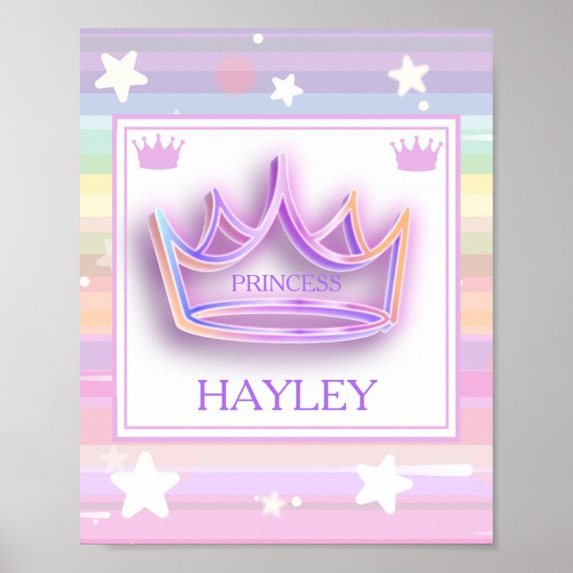 Personalisierte Princess Crown Wall Poster (Vorne)