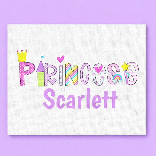 Personalisierte Prinzessin Alphabet Kronplatz Wand Leinwanddruck (Von Creator hochgeladen)