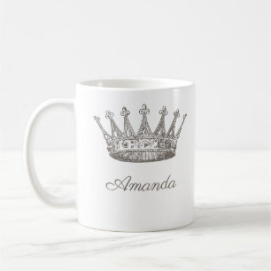 Personalisierte Prinzessin Kronplatz Tiara Kaffeetasse
