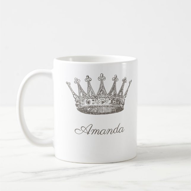 Personalisierte Prinzessin Kronplatz Tiara Kaffeetasse (Links)