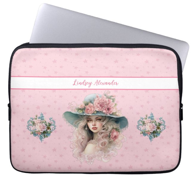 Personalisierte Prinzessin Laptopschutzhülle (Vorderseite)