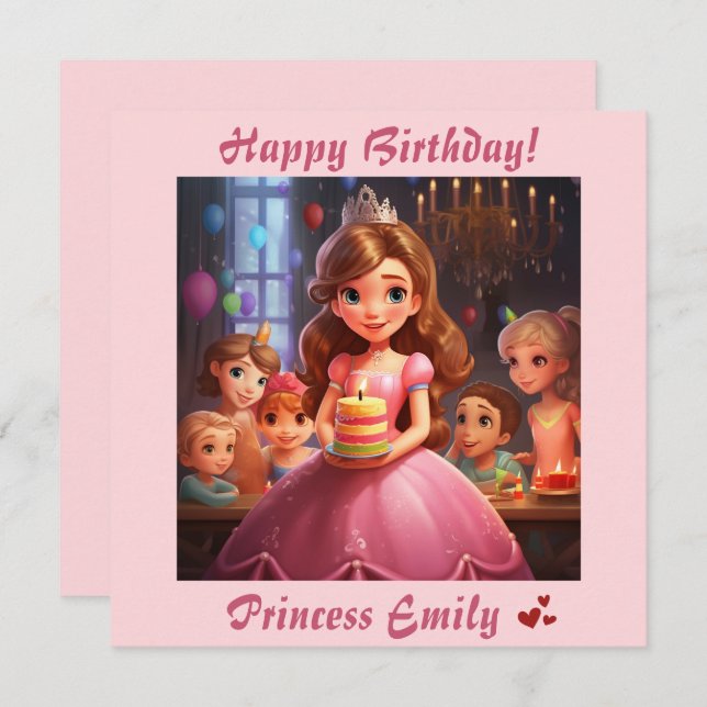 Personalisierte Prinzessin [Name] Geburtstag (Vorne/Hinten)