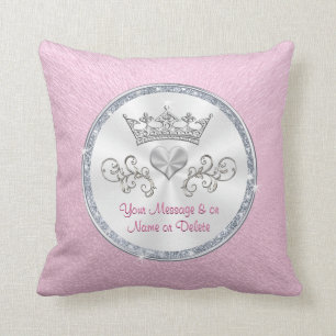 Personalisierte Prinzessin Tiara Pink Pillow für M Kissen