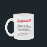 Personalisierte Publikation Mattierte Tasse aus Gl<br><div class="desc">Ein personalisiertes Geschenk zum Feiern Ihrer veröffentlichten Zeitung! Das perfekte Geschenk für Mitautoren, Kollegen und Akademiker, die eine wissenschaftliche Arbeit veröffentlicht haben. Passen Sie mit der wissenschaftlichen Zeitschrift, Publikationstitel, Autoren und abstrakt an.</div>