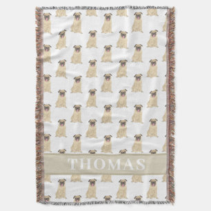 Personalisierte Pug-Babydecke Decke