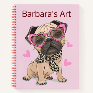 Personalisierte Pug-Skizze Notizbuch