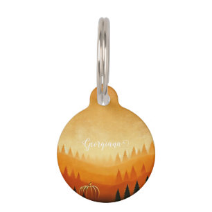 Personalisierte Pumpkin Ernte Autumnal Harvest Haustiermarke