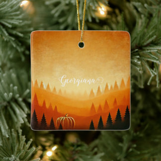 Personalisierte Pumpkin Ernte Autumnal Harvest Keramikornament