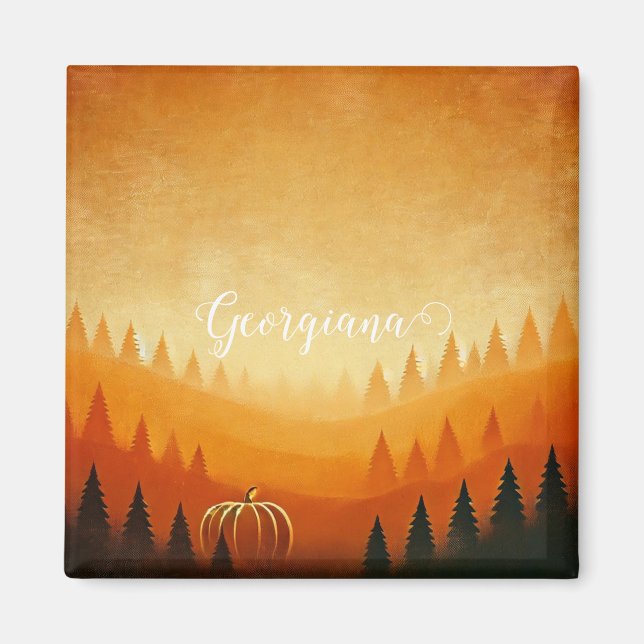 Personalisierte Pumpkin Ernte Autumnal Harvest Magnet (Vorne)