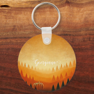 Personalisierte Pumpkin Ernte Autumnal Harvest Schlüsselanhänger