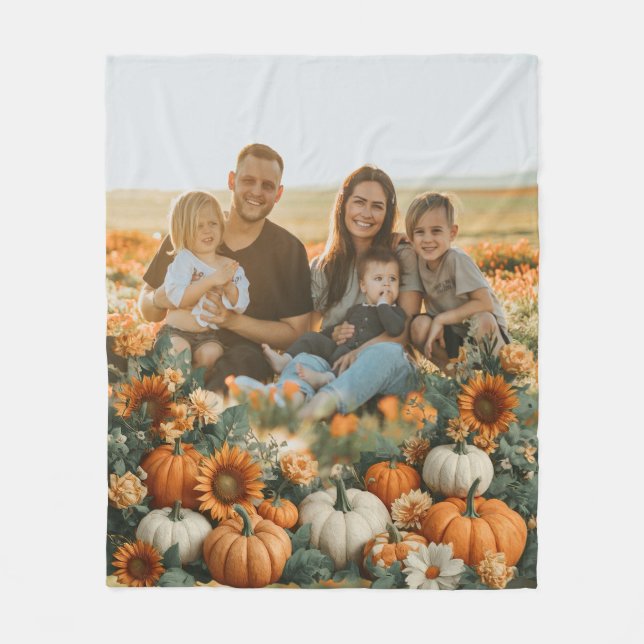 Personalisierte Pumpkin-Falldesign Fleecedecke (Vorderseite)