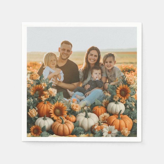 Personalisierte Pumpkin-Falldesign Serviette (Vorderseite)