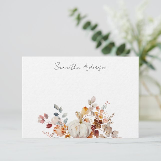 Personalisierte Pumpkin Herbstfallkarte Mitteilungskarte (Stehend Vorderseite)