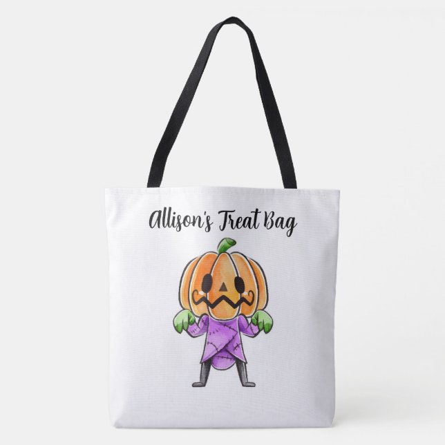 Personalisierte Pumpkin Leckerei Tote Tasche (Vorderseite)