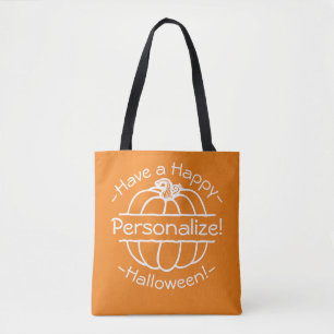 Personalisierte Pumpkin Niedlich Line Art Traumtas