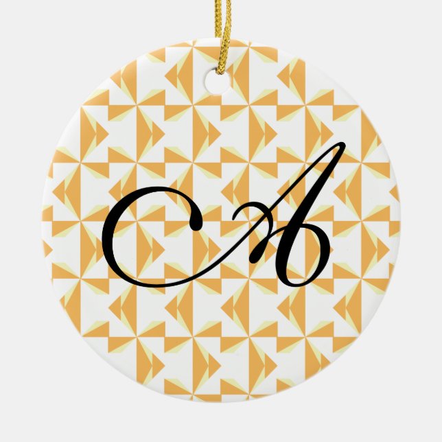 Personalisierte Pumpkin Pinwheels Keramikornament (Vorne)