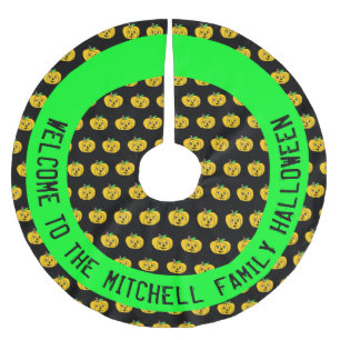 Personalisierte Pumpkins Halloween-Baumrock Polyester Weihnachtsbaumdecke