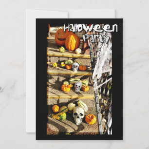 Personalisierte Pumpkins und Skulls Halloween-Part Einladung