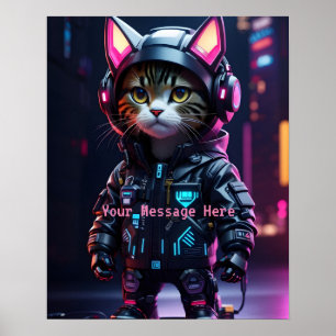 Personalisierte Punk Cyber Space Pilot Earphone Ca Poster