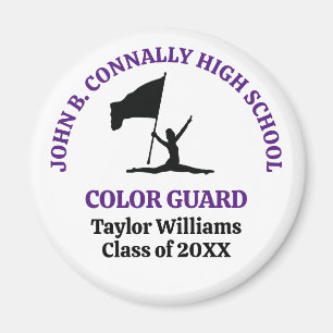 Personalisierte Purple High School Color Guard Magnet