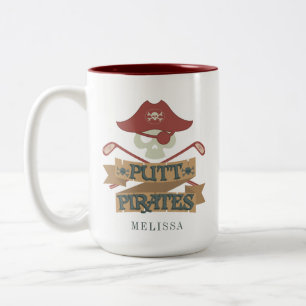 Personalisierte Putt-Piraten-Golf-Hobby Zweifarbige Tasse
