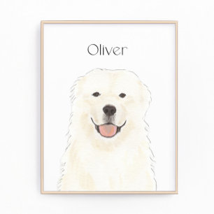 Personalisierte Pyrenäen Hunde Kunst Fotodruck